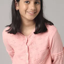 UNDER FOURTEEN ONLY Girls Mandarin Collar Cotton Shirt Style Top image 4