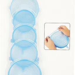 stolplit Reusable Silicone Lids – Pack of 6 Airtight Food Covers for Bowls & Containers Mixer Jar Lid image 1