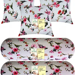 actos Microfibre Bolster Pack of 5 Floral Combo Set Of 3 Cushion And 2-picture-24