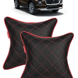 autofit Black, Red Leather Car Pillow Cushion for Maruti Suzuki-picture-23