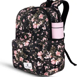 houseofcommon Medium 22 L Backpack Medium 22 L Backpack Casual Bag WaterResistant Tuition Picnic Daypack (Black) image 4