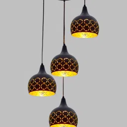 Pendant Light with Rustic Black Metal Retro Matte Black Adjustable 4-Lights Hanging Lighting Pendant Lamp Fixture for Kitchen Island, Barn, Dining Room, Cafe, Farmhouse DLAF-09 Pendant Lamp Ceiling Lamp-image-84