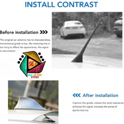 sakshionline Store Universal Shark Fin Style Silver Car Antenna AM/FM Radio for Indica Satellite Vehicle Antenna image 4