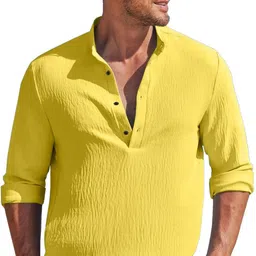 zartha Men Solid Cotton Blend Straight Kurta image 2