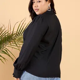 curvy street Women Regular Fit Solid Casual Shirt image 3