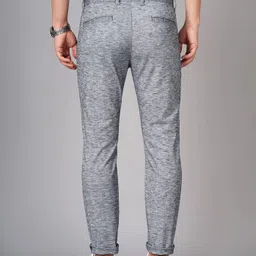 fubar Men Slim Fit Grey Cotton Blend Trousers image 2