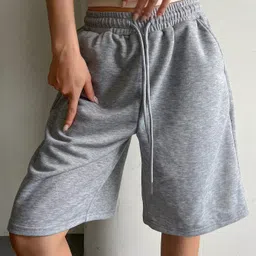 dockstreet Solid Women Grey Baggy Shorts image 4