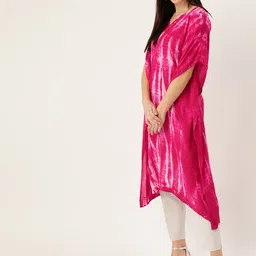 maaesa Geometric Print Crepe Women Kaftan image 2