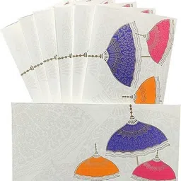 uphaar gifting Colourful Umbrella Designer Shagun Lifafa Pack of 10/Money Gift Envelope Envelopes-picture-27