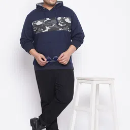 austivo Men Full Sleeve Color Block Hooded Sweatshirt image 4