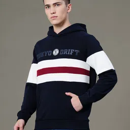 red tape Men Full Sleeve Color Block Hooded Sweatshirt image 2