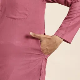 Anug by SOJANYA Men Coral Pink Kurta with Churidar image 5