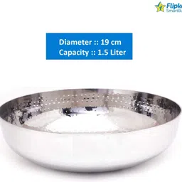 flipkart smartbuy Stainless Steel Serving Bowl Cookware Kitchen Kadhai/Tasla for Cooking/Deep Frying vegetables desserts snacks image 4
