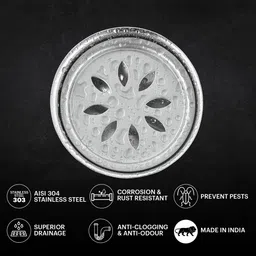 johnson Floor Stainless Steel Push Down Strainer image 4