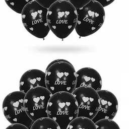 super easy Printed 40 Pcs Love Black Balloons For Decoration Romantic Party & Anniversary Decor Balloon-picture-26
