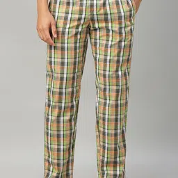Urban Scottish Men's Checks Pyjama-Regular Fit,100% Cotton,Mid Rise,Green Men Pyjama-picture-16