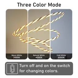 smartway lighting LumiHoop LED Smart Voice Assist Chandelier Metal in White image 5