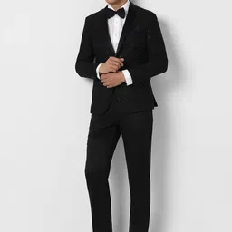 van heusen V Dot Men Embroidered Slim Fit Single-Breasted 2 Piece Suits image 5