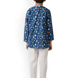 frangipani Boys Multicoloured Set of 2 Printed Night Suit image 4