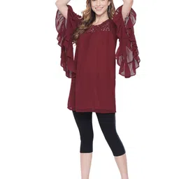 BAESD Embroidered Detail A-Line Top image 5