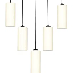 Devansh Hanging Lamp Off-White Cotton Round Quintuple Hanging Lamp image 4