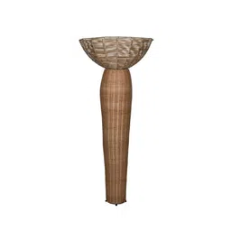 opaque studio Calendula Cane & Iron Toichiere Floor Lamp with Cane Shade (Brown) image 2