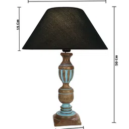 Homesake Blue & Black Rustic Distress French Trophy Carved Table Lamp image 4
