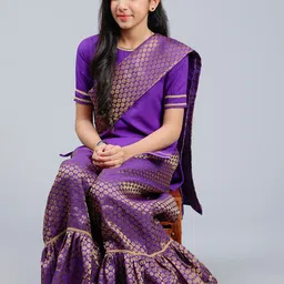 Unique Designers Girls Ethnic Motifs Regular Kurti with Sharara & With Dupatta image 3