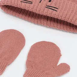 max Girls Knitted Beanie & Mitten Set image 3