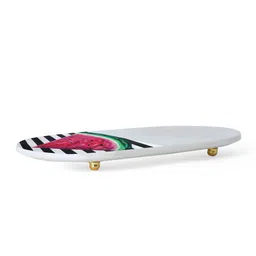 posh n plush White Oval Marble Watermelon (11 x 6 Inches)Appetizer Platter image 2