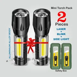 life creation (Pack of 2) Mini Pocket Light Zoom COB USB Charging Led Water Proof TorchR-177 Torch-picture-25