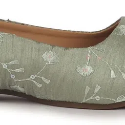 fausto Embroidery Ethnic Slip On Juttis for Wedding|Indian Anarkali Kurta Punjabi Jutti Mojaris For Women image 5