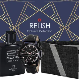 relish Boys Gift Combo Black Watch,Perfume, Wallet | Gift Pack for Every Occasions. Paper Gift Box-picture-21