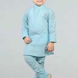 BT DEZINES Boys Floral Regular Raw Silk Mandarin Collar Kurta with Pyjama With Waistcoat image 5