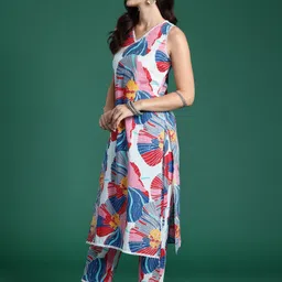 indo era Women Pure Cotton Kurta Pant Set image 3