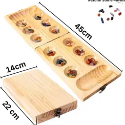 mara bommai Wooden Pallanghuzi/Vamana Guntalu/Mancala Gemstone Board Game Board Game Accessories image 3
