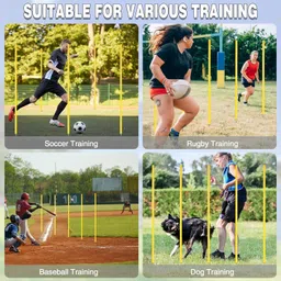 fitdex 10 Pcs Training Agility Poles 5 Feet Multifunctional Soccer Poles Two Piece Agility Pole image 5