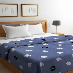 cortina Blue Microfiber Abstract 250 GSM Double Blanket image 1