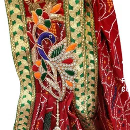 agrawal enterprises Georgette Embroidered Red Women Dupatta image 2