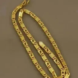 rfj 1 gram High Quality Indian Polished “20” Inches GoldChain for Men and Gold-plated Plated Brass, Copper, Alloy Chain image 1