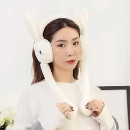 empoison Cute Rabbit Bunny Design Soft Ear Moving Multicolor Earmuff for Girls & Kids Ear Muff-picture-44