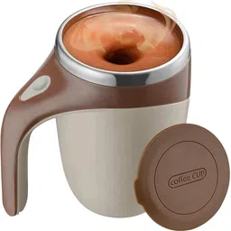 edtepy 380mL Self Stirring with Lid |Automatic Magnetic Stirring Coffee Cup Stainless Steel Coffee Mug image 1