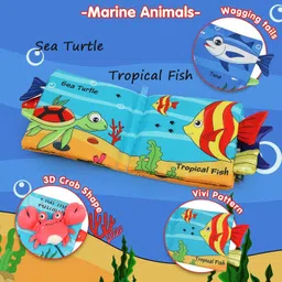 verilux Marine Animal Cloth Books for Babies 0 3 Years Sensory Baby Books 3D Touch Feel-picture-27