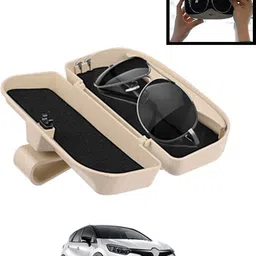 monolive Beige Sunglass Protective Holder For Car Dashboard Universal -49 White Car Sunglass Clip Holder image 1