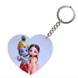Radha Krishna Heart Keychain | Devotional Love Design | Key Chain-image-58