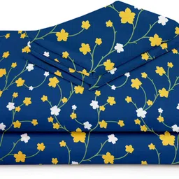 vas collections Microfiber Double Flat 160 TC Floral Bedsheet image 5