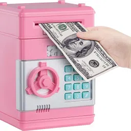 tazomi Piggy Bank for Kids Electronic ATM Money Bank with Password & Finger Sensor Lock Coin Bank image 1