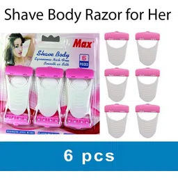 max Shaving Razor for women Stainless steel Platinum coated (set of 6 pcs x 2), Women image 3