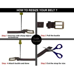 WildHorn Men Adjustable Brown Solid Belt image 2