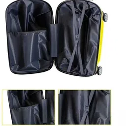 zhirk Small Cabin Suitcase (45 cm) 4 Wheels - kids Riding suitcase Children 3D Scooter Suitcase for kids - Yellow image 3